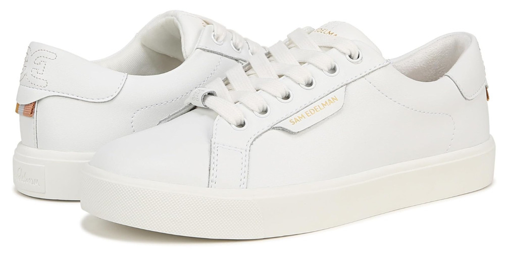 Sam Edelman Ethyl White Leather Lace Up Women’s Sneaker Shoes Size 8 WIDE